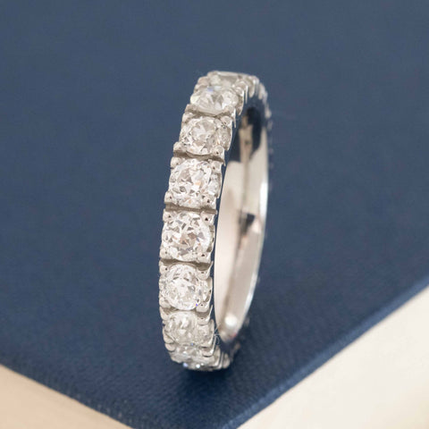 3.32ctw Old European Cut Diamond Eternity Band