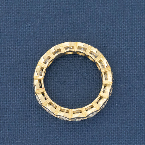 3.36ctw Old European Cut Diamond Shared Bezel Eternity Band
