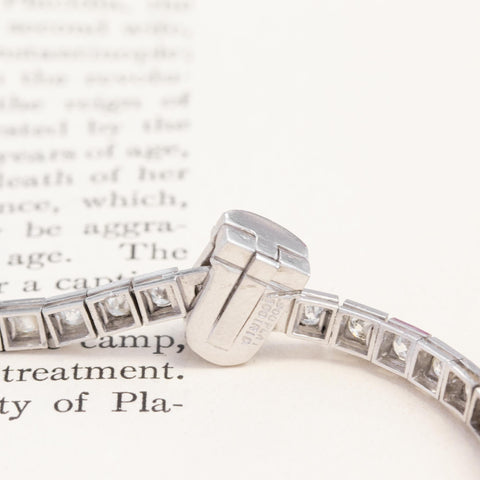 3.38ctw Art Deco Old European Cut Diamond Block Bracelet