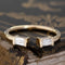 .33ctw Baguette Cut Diamond Twin Stone Ring with Baguette Cut Diamonds in yellow gold, antique-inspired one-of-a-kind wedding band