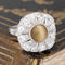 3.42ctw Chrysoberyl Catseye & Diamond Cluster Ring