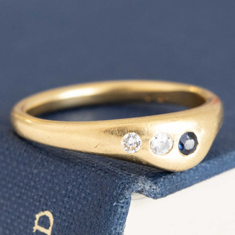 .34ctw Vintage Diamond & Sapphire 3-Stone Band by Tiffany & Co.