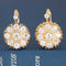 Antique 14k gold diamond cluster earrings with old European cuts