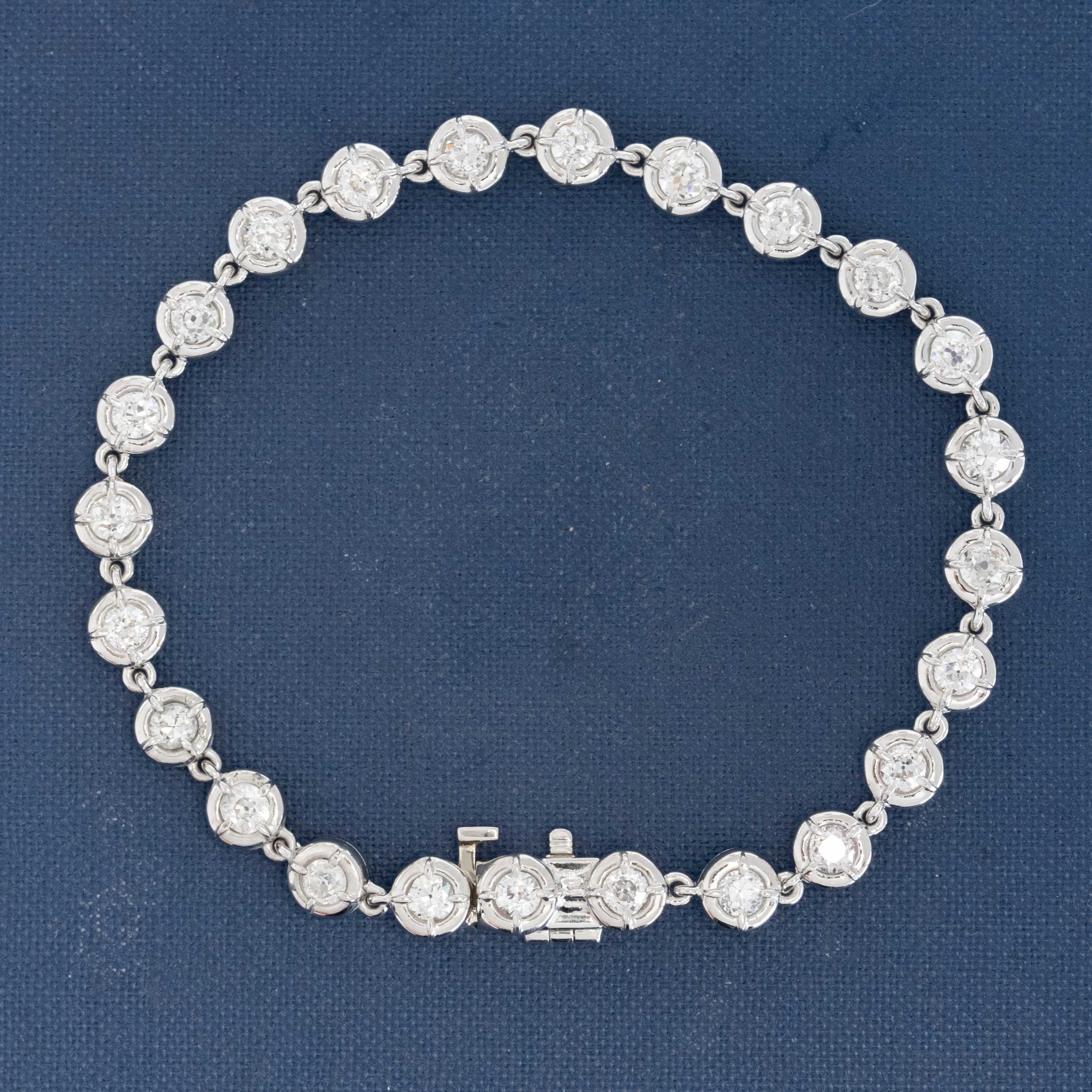 3.51ctw Old European Cut Diamond Collet Tennis Bracelet