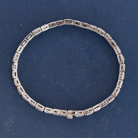 3.55ctw Art Deco Old European Cut Diamond Block Bracelet