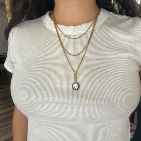 3.57ct Old European Cut Diamond Collet Pendant