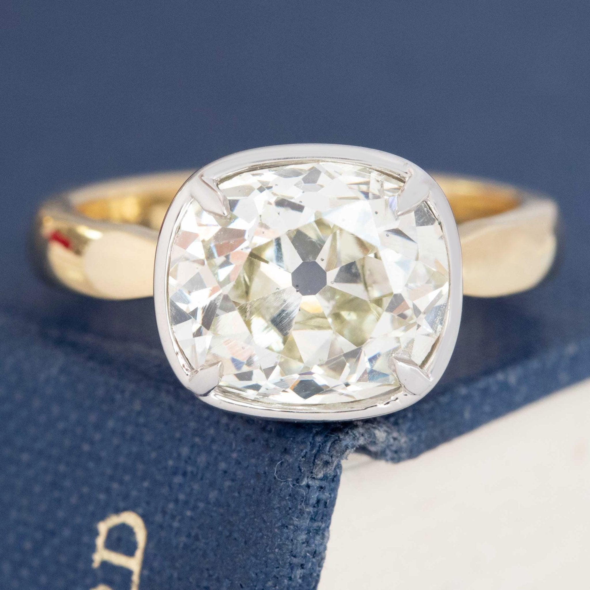 3.57ct Old Mine Cut Diamond Collet Solitaire, GIA M SI1