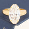 3.59ct Moval Cut Diamond solitaire ring in 22kt yellow gold.
