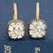 3.09ctw Cushion Cut Diamond Collet Dormeuse Earrings, GIA