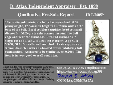 .35ctw Art Deco Diamond Bell Charm