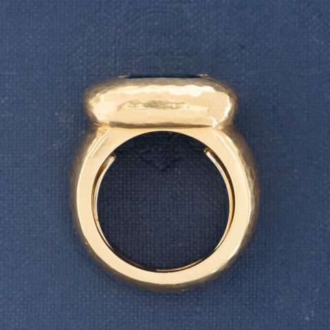 3.60ct Vintage No-Heat Sapphire Hammered Ring, by David Webb