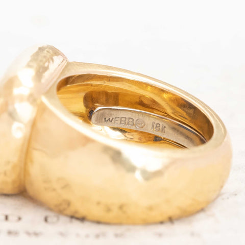 3.60ct Vintage No-Heat Sapphire Hammered Ring, by David Webb