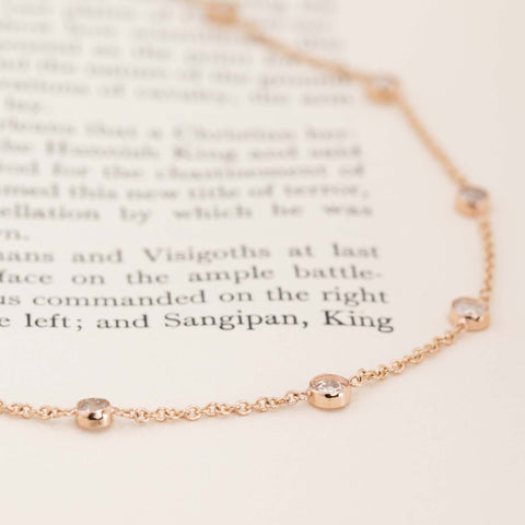 3.60ctw Mixed Old Cut Diamond Station Necklace