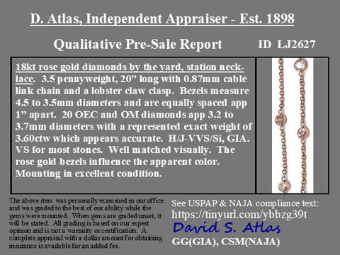 3.60ctw Mixed Old Cut Diamond Station Necklace