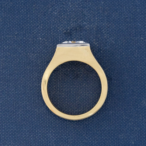 3.63ct Vintage Carre Cut Diamond Bezel Solitaire, GIA I VS2