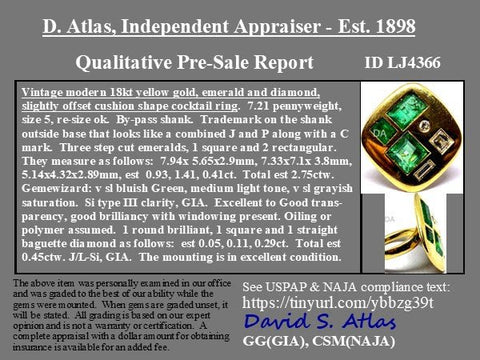 3.65ctw Diamond & Emerald Ring