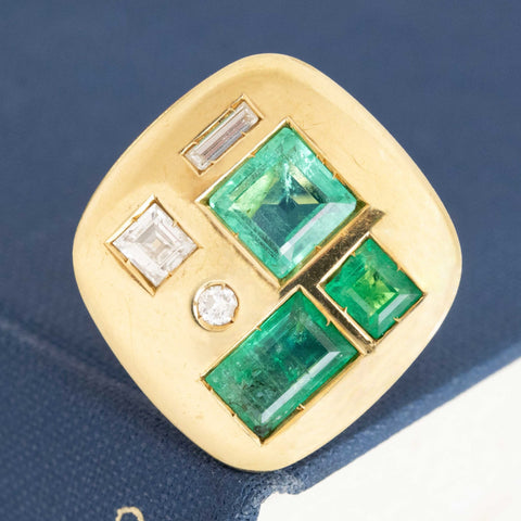 3.65ctw Diamond & Emerald Ring
