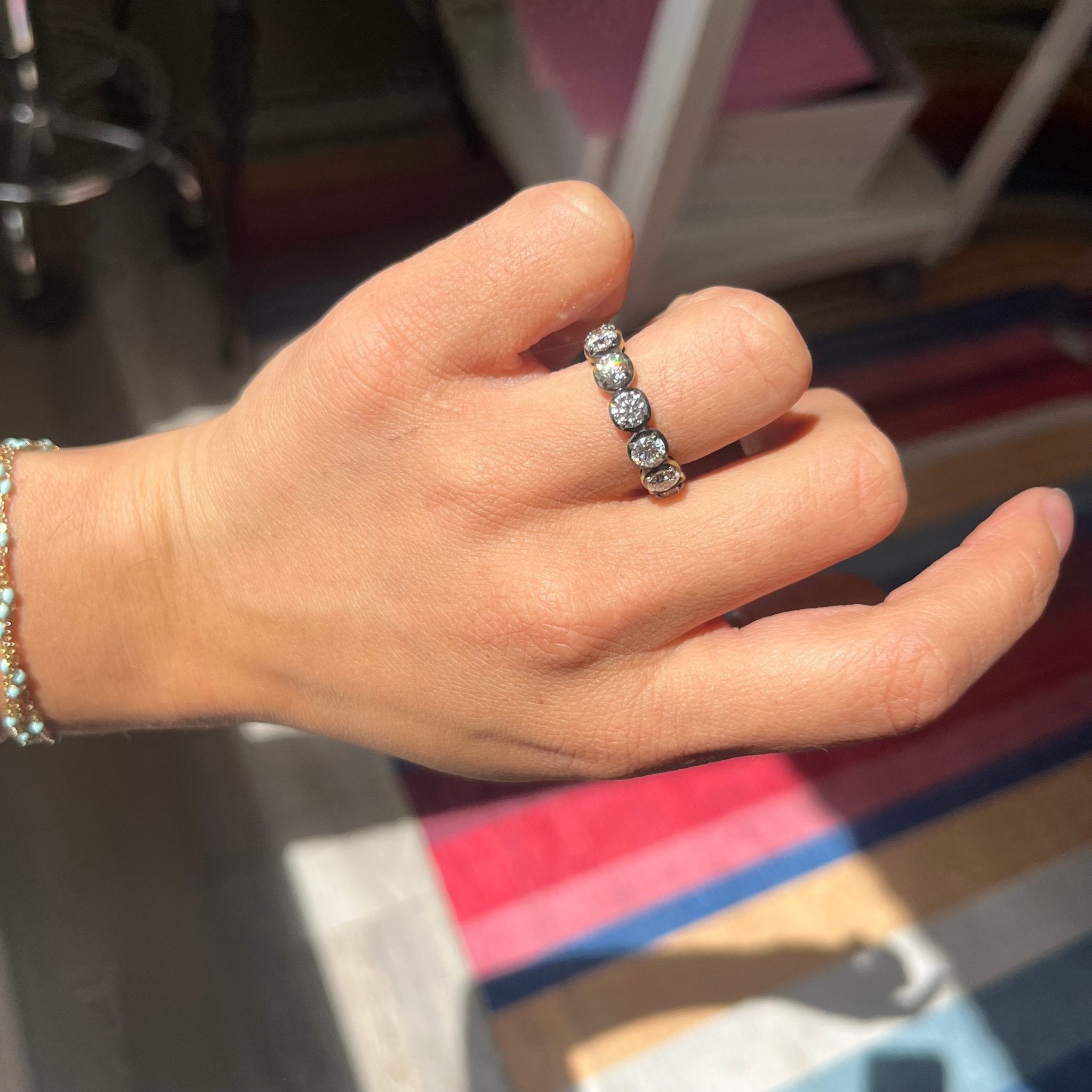 3.70ctw Round Brilliant Cut Diamond Collet Eternity Band