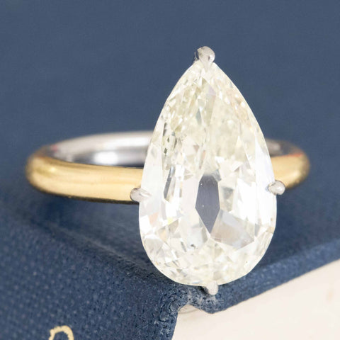 3.72ct Pear Cut Diamond Solitaire by Taffin