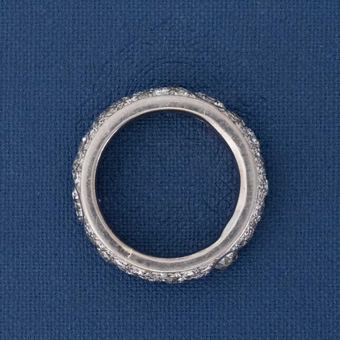 3.73ctw Vintage Mixed Cut Diamond Cluster Eternity Band