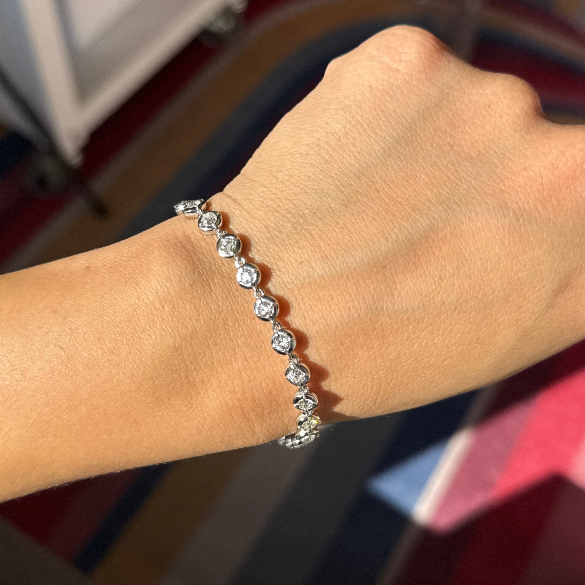 3.75ctw Old European Cut Diamond Compass Tennis Bracelet