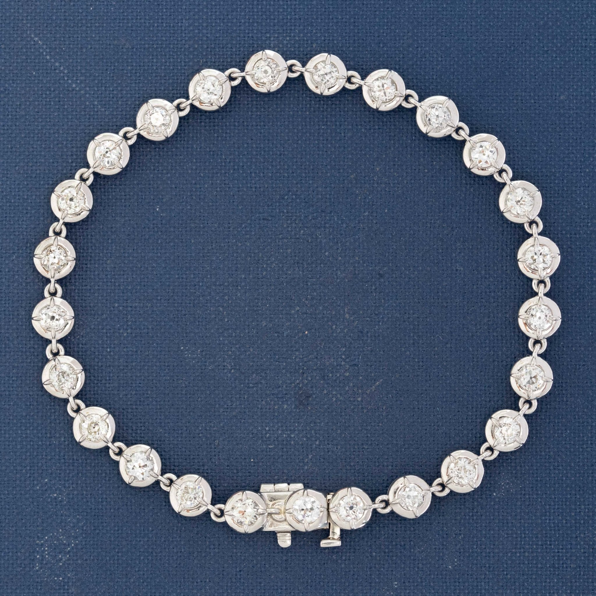 3.75ctw Old European Cut Diamond Compass Tennis Bracelet