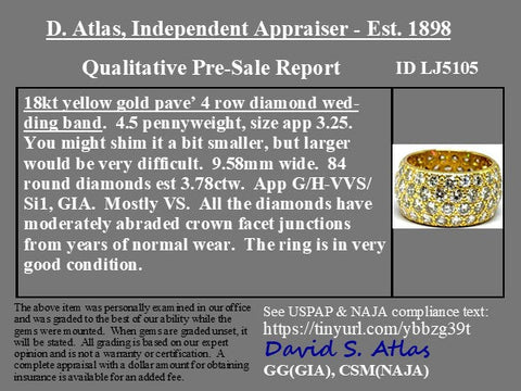 3.78ctw Vintage Diamond Pave Dome Pinky Ring