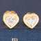 .37ctw Heart Diamond Bezel Stud Earrings