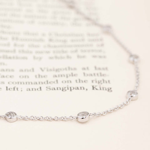 3.80ctw Mixed Old Cut Diamond Station Necklace