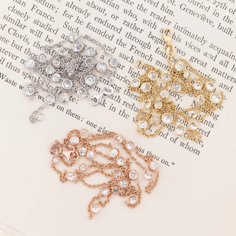 3.80ctw Mixed Old Cut Diamond Station Necklace