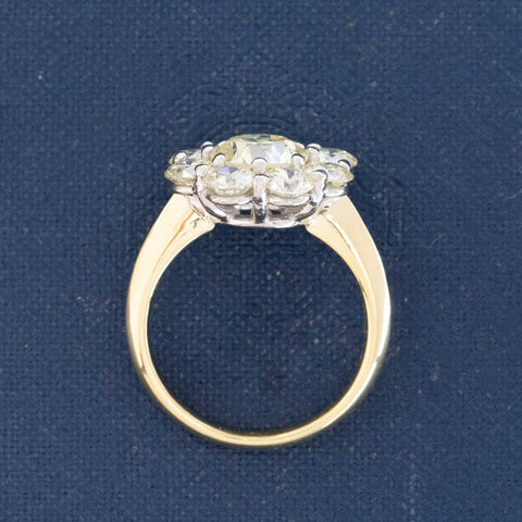 3.82ctw Old European Cut Diamond Cluster Ring, GIA U-V VVS1
