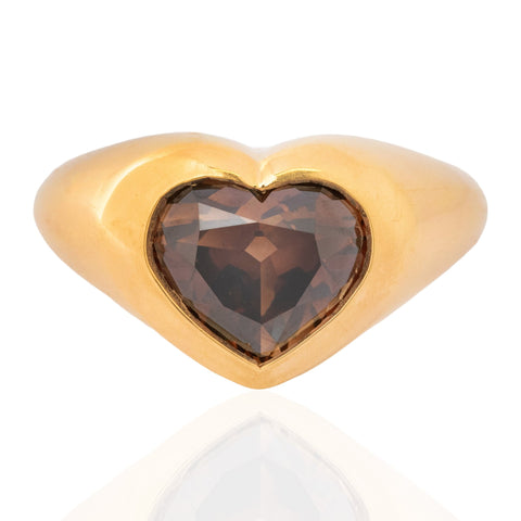 3.84ct Heart Cut Diamond Bezel Solitaire, GIA