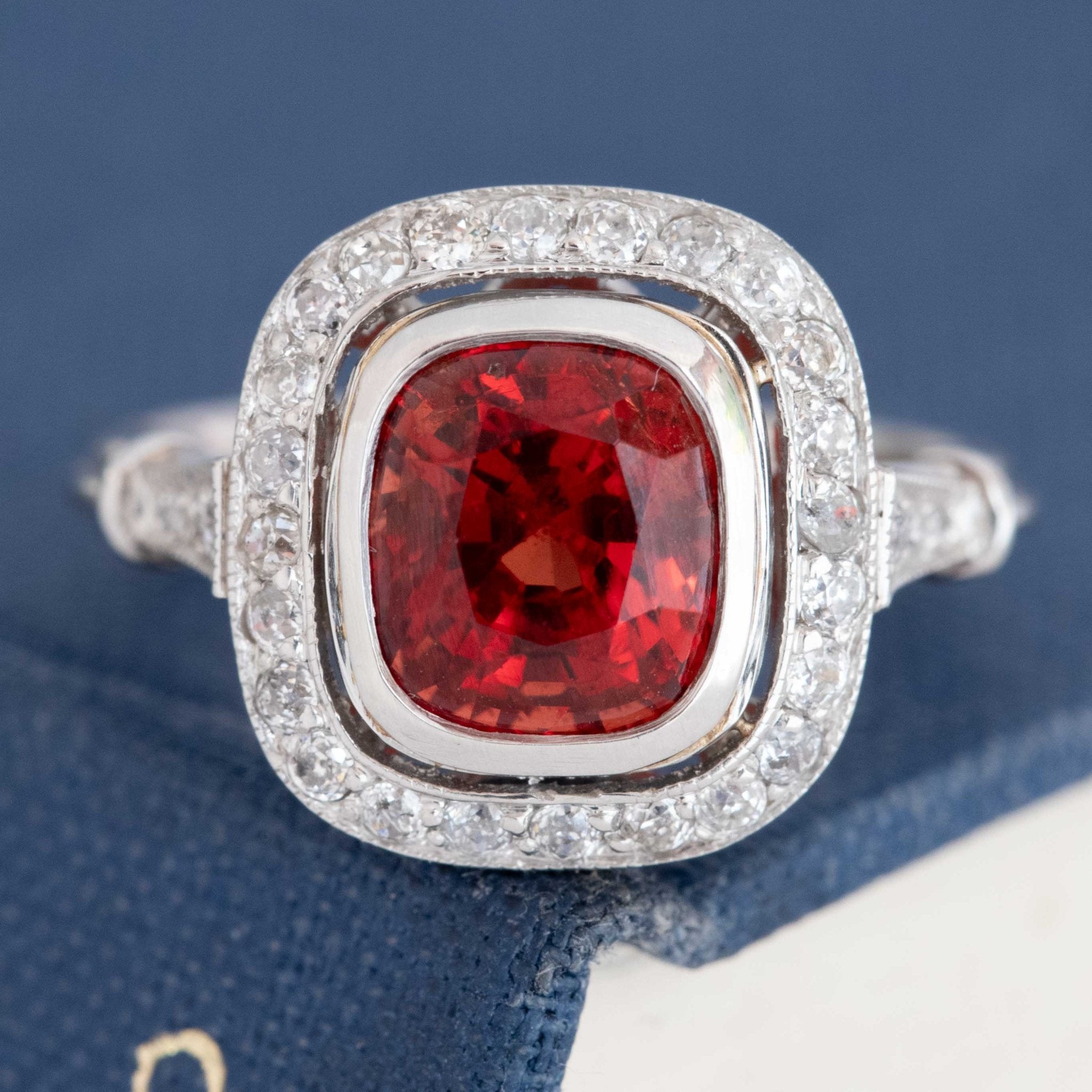 3.85ctw Spinel Diamond Halo Ring