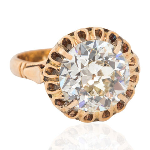 3.86ct Victorian Old European Cut Diamond Solitaire, GIA