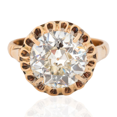 3.86ct Victorian Old European Cut Diamond Solitaire, GIA