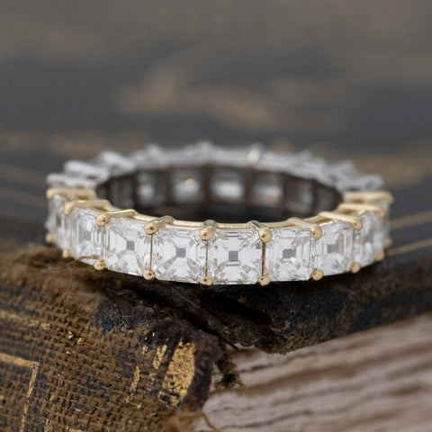 3.88ctw Asscher Cut Diamond Yin-Yang Eternity Band
