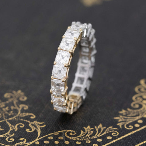 3.88ctw Asscher Cut Diamond Yin-Yang Eternity Band