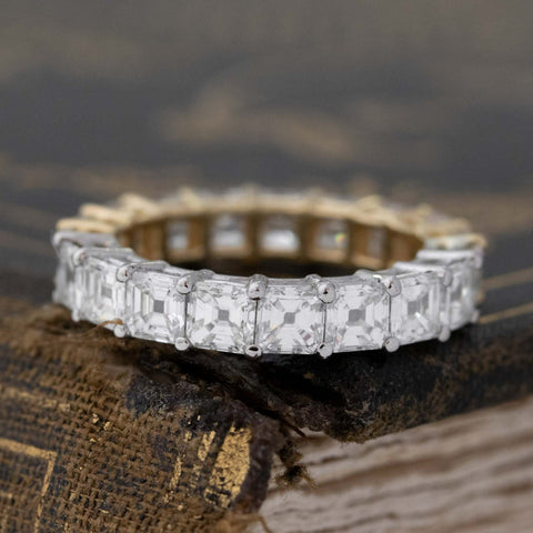3.88ctw Asscher Cut Diamond Yin-Yang Eternity Band