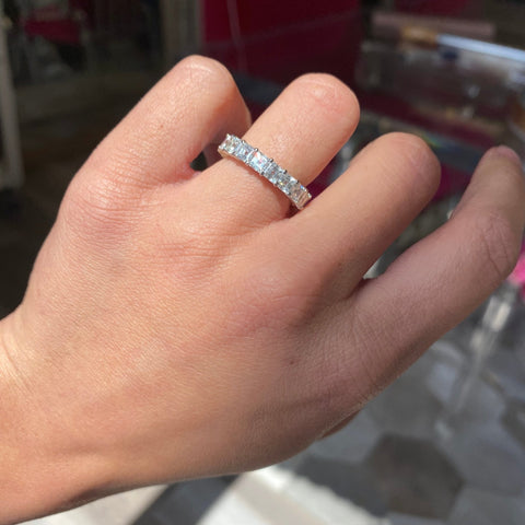 3.88ctw Asscher Cut Diamond Yin-Yang Eternity Band