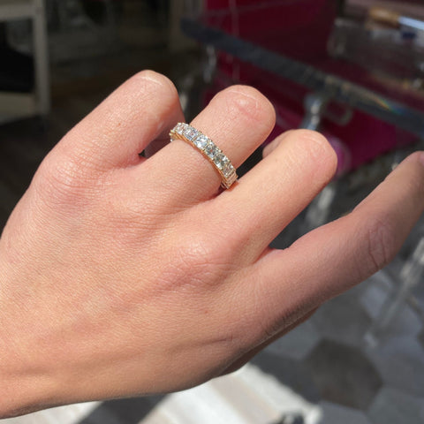 3.88ctw Asscher Cut Diamond Yin-Yang Eternity Band