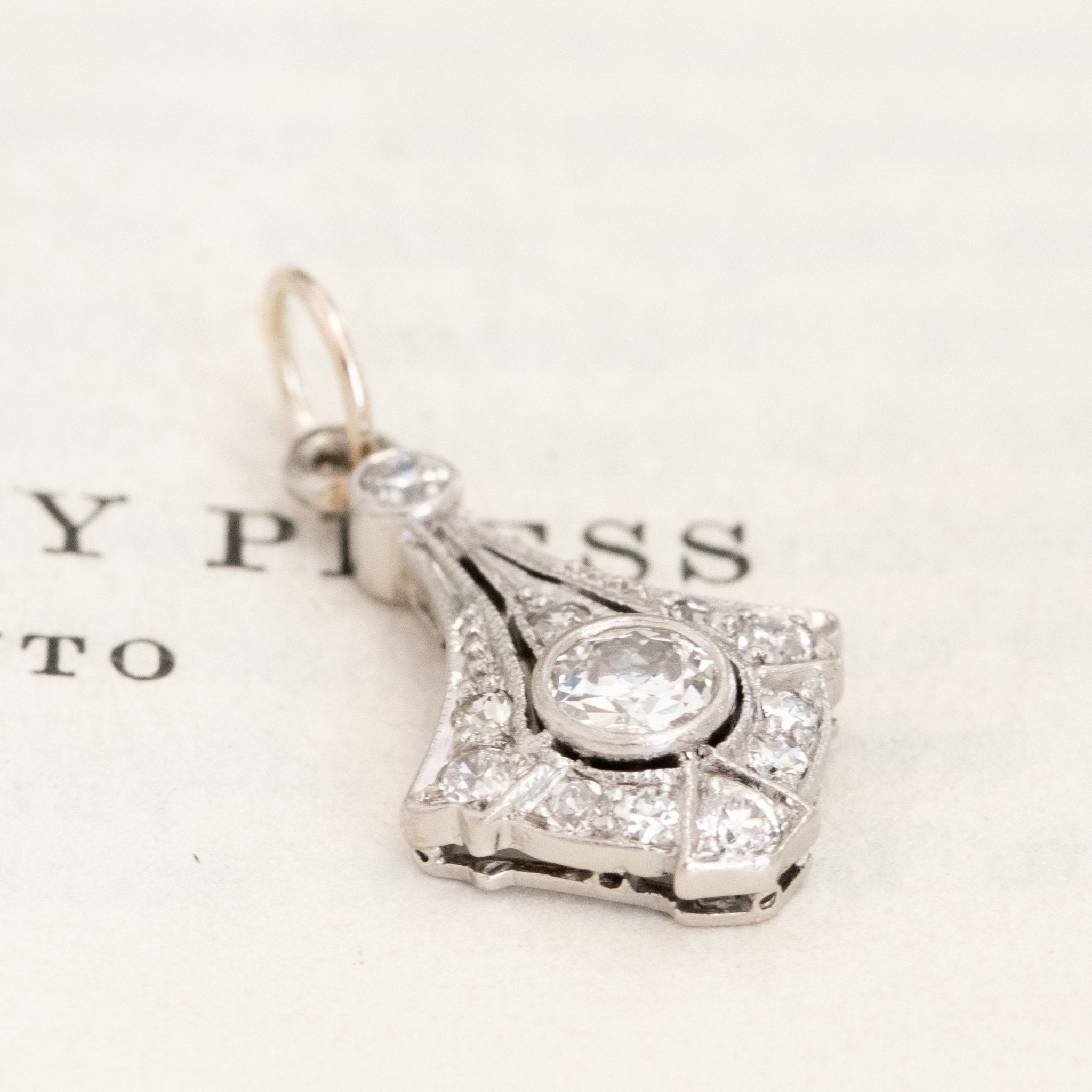 .38ctw Art Deco Diamond Navette Charm