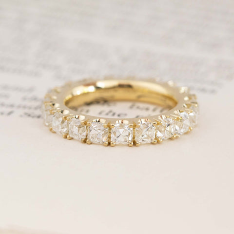 3.94ctw Old Mine Cut Diamond Eternity Band