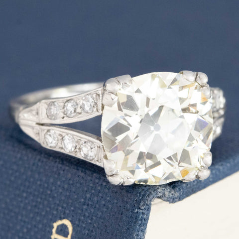3.96ct Old European Cut Diamond Solitaire