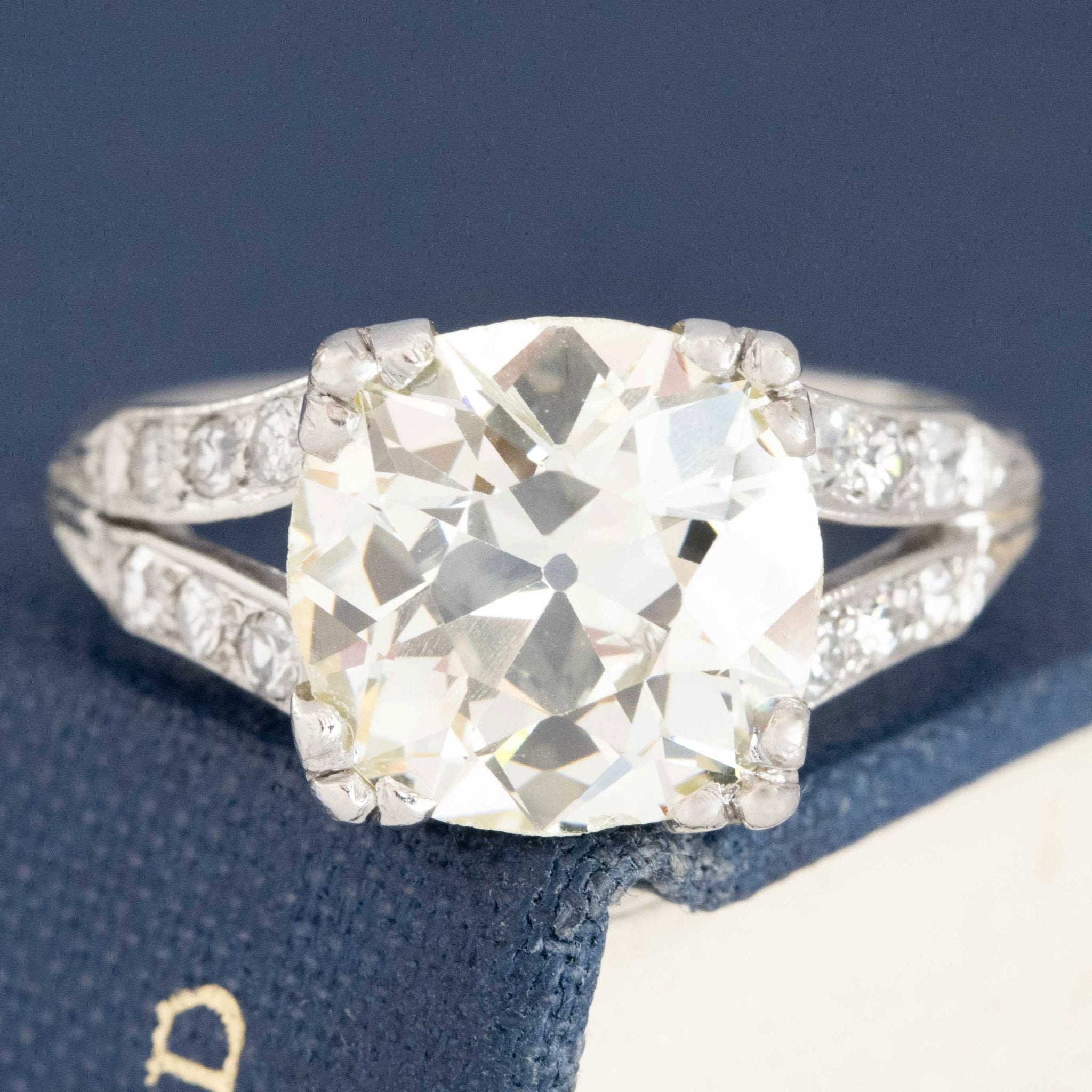 3.96ct Old Mine Cut Diamond Solitaire