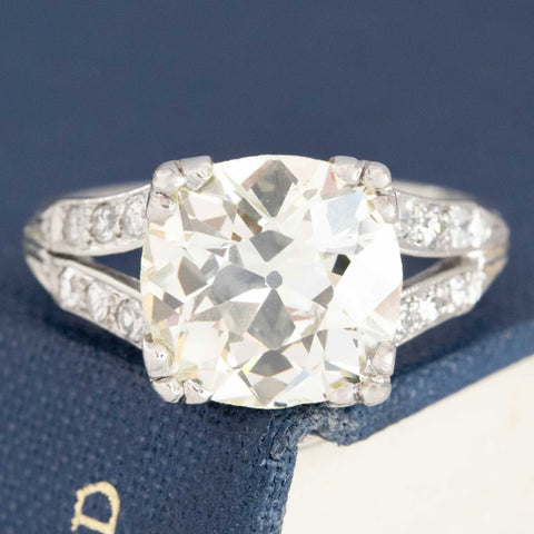 3.96ct Old European Cut Diamond Solitaire