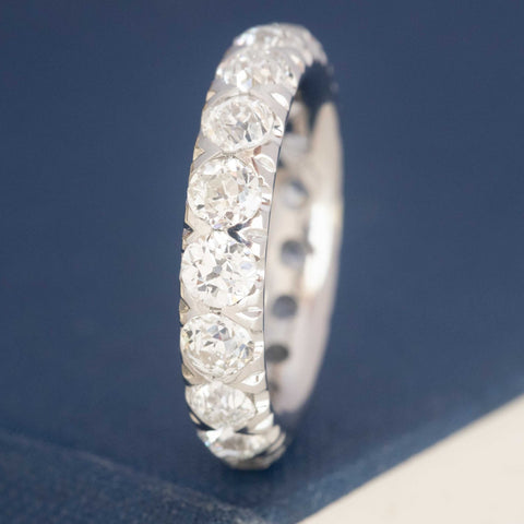 3.96ctw Old European Cut Diamond Eternity Band
