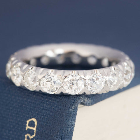 3.96ctw Old European Cut Diamond Eternity Band