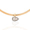 4.03ct GIA D color pear cut diamond collet pendant on a 14K gold omega necklace