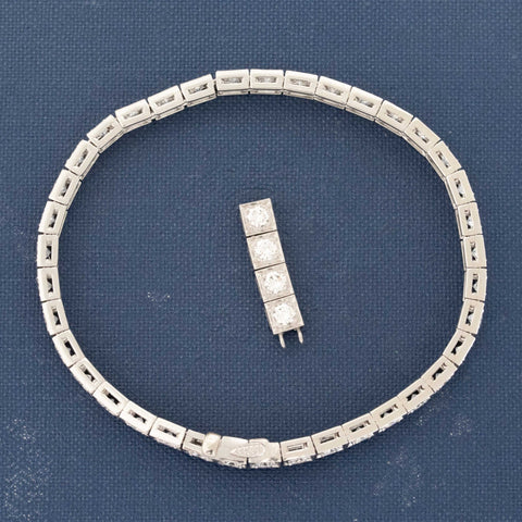 4.00ctw Transitional Cut Diamond Block Bracelet