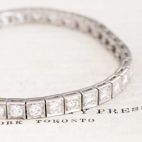4.00ctw Transitional Cut Diamond Block Bracelet